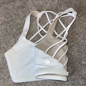 White Lululemon sports bra